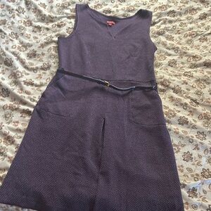 Purple vintage business women dress with belt